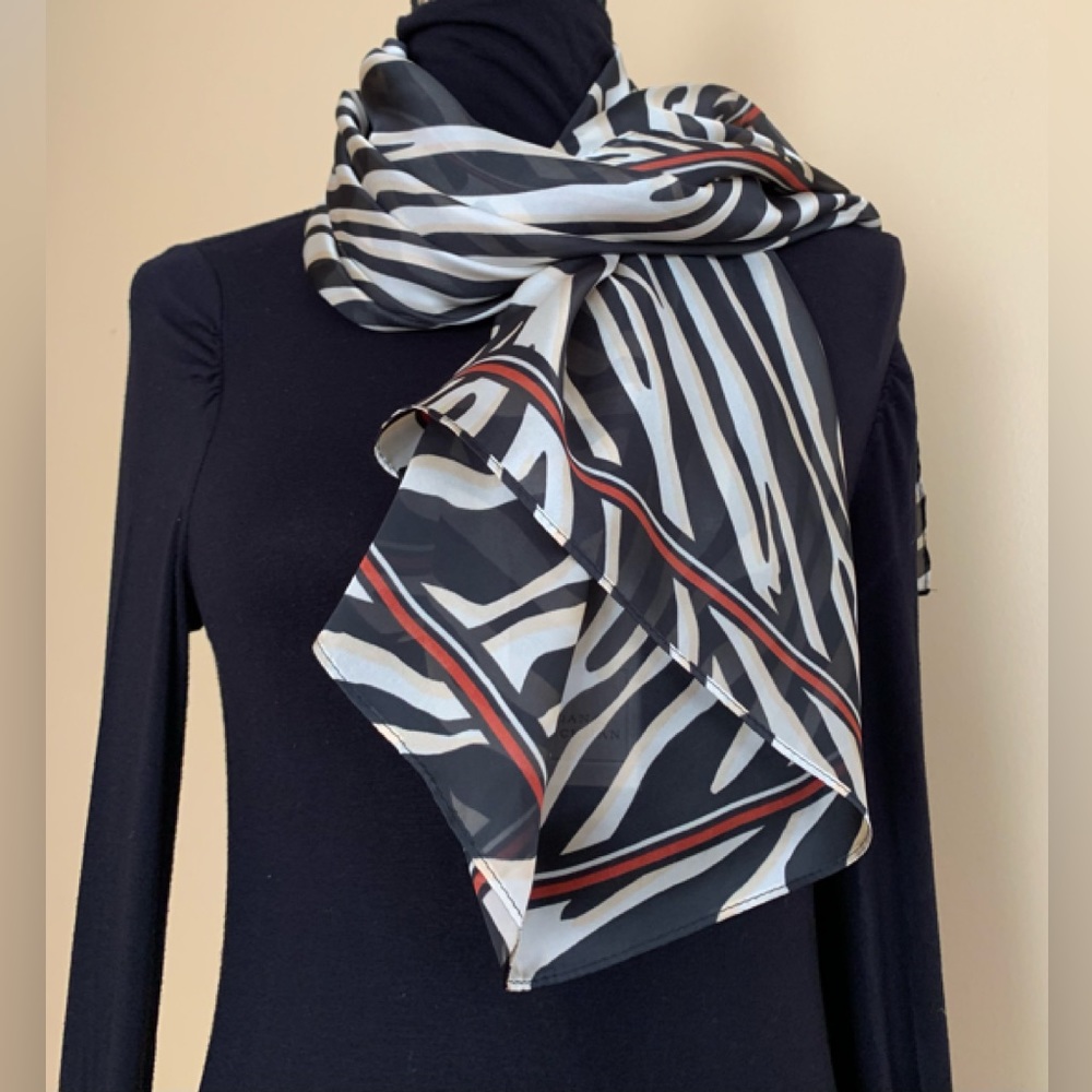 DANA BUCHMAN oversized square 100% silky Feel polyester leopard print scarf NWT